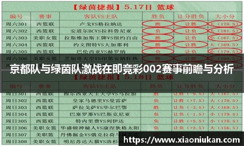 京都队与绿茵队激战在即竞彩002赛事前瞻与分析